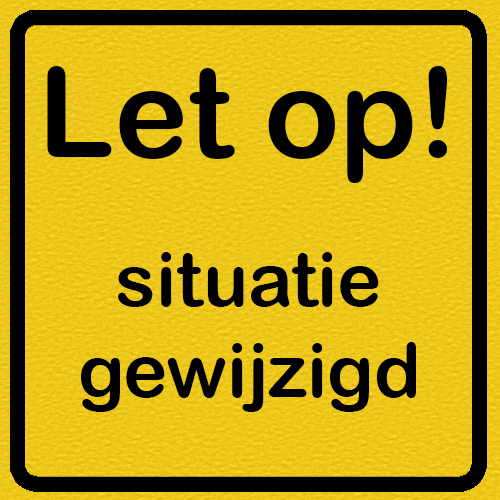 waarschuwingsbord met tekst: let op